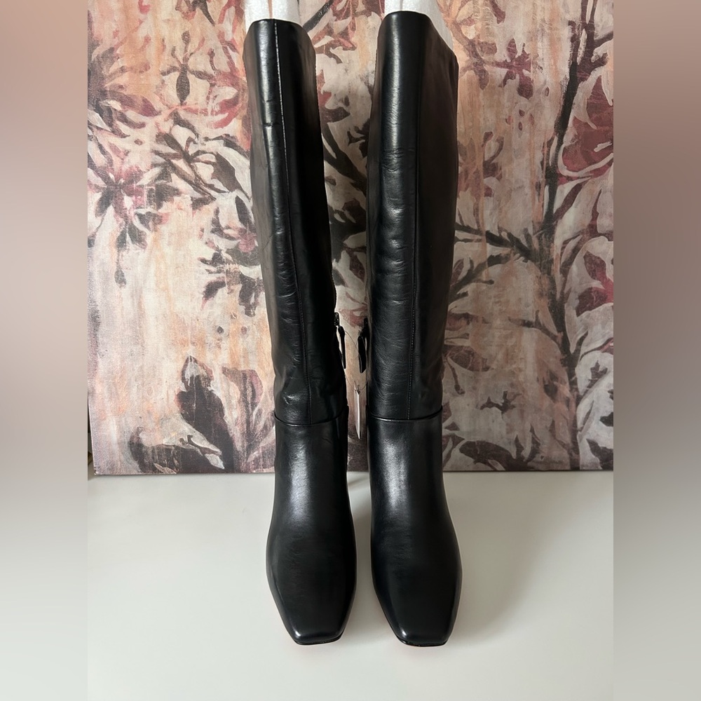 New FRANCO SARTO TIMMY BOOTS-SIZE 6.5 WIDE CALF - BLACK- NEW WITH BOX